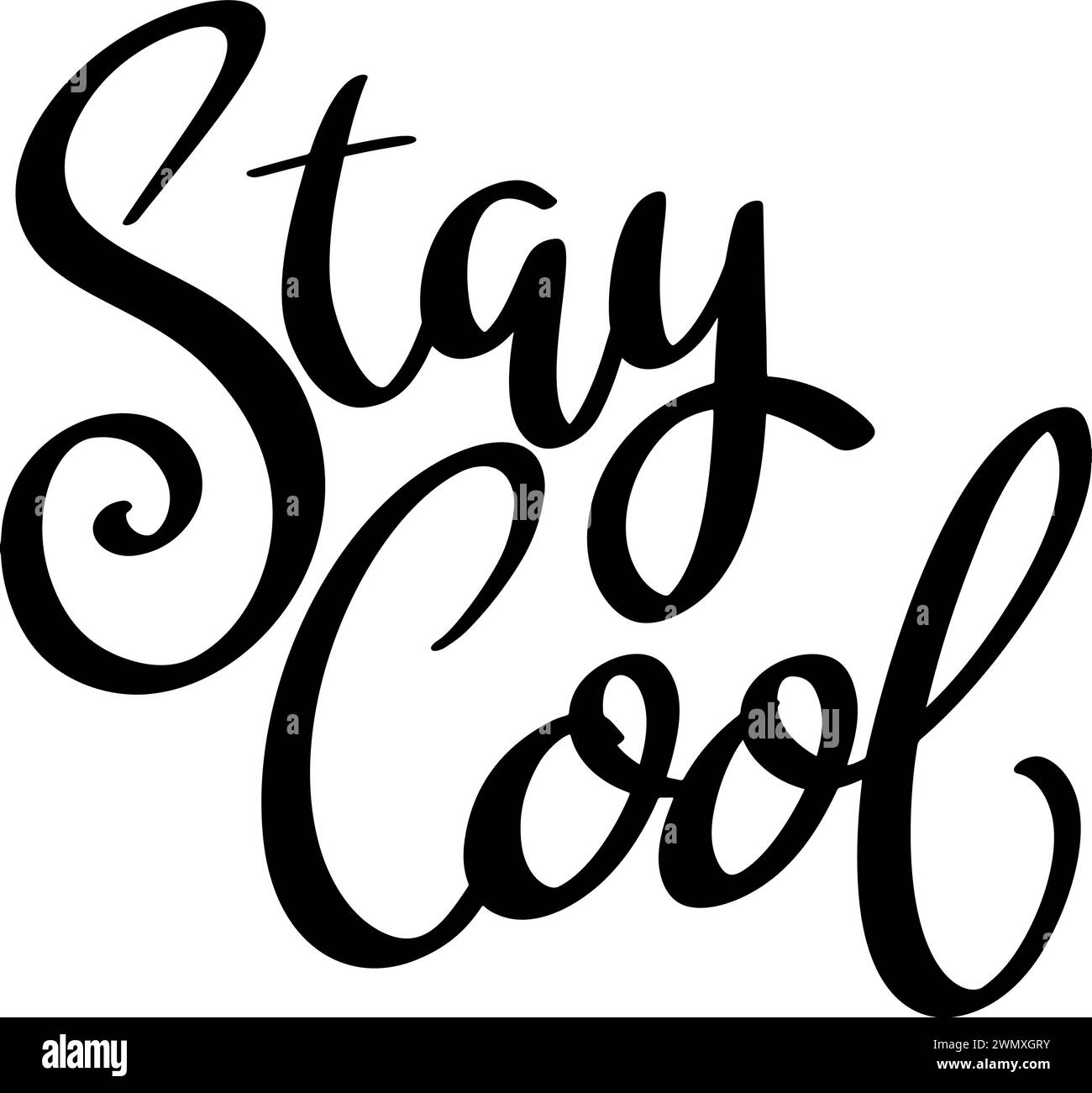 Stay cool. Lettering phrase isolated on white background Stock Vector