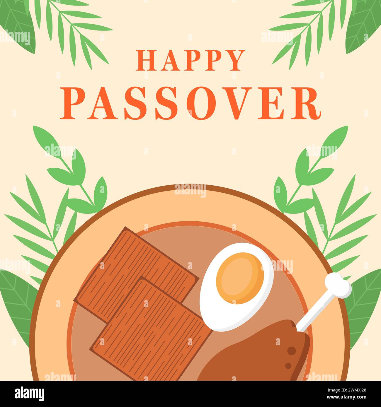 flat vector design celebrate jewish passover illustration Stock Vector ...