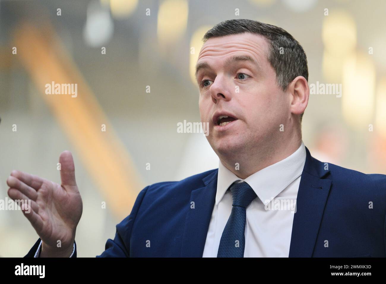 Edinburgh Scotland, UK 28 February 2024. Douglas Ross MSP at the ...