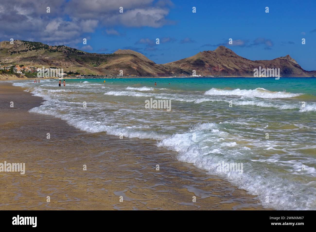 Beach, sand, sea, waves, people, south coast, Atlantic Ocean, Porto ...