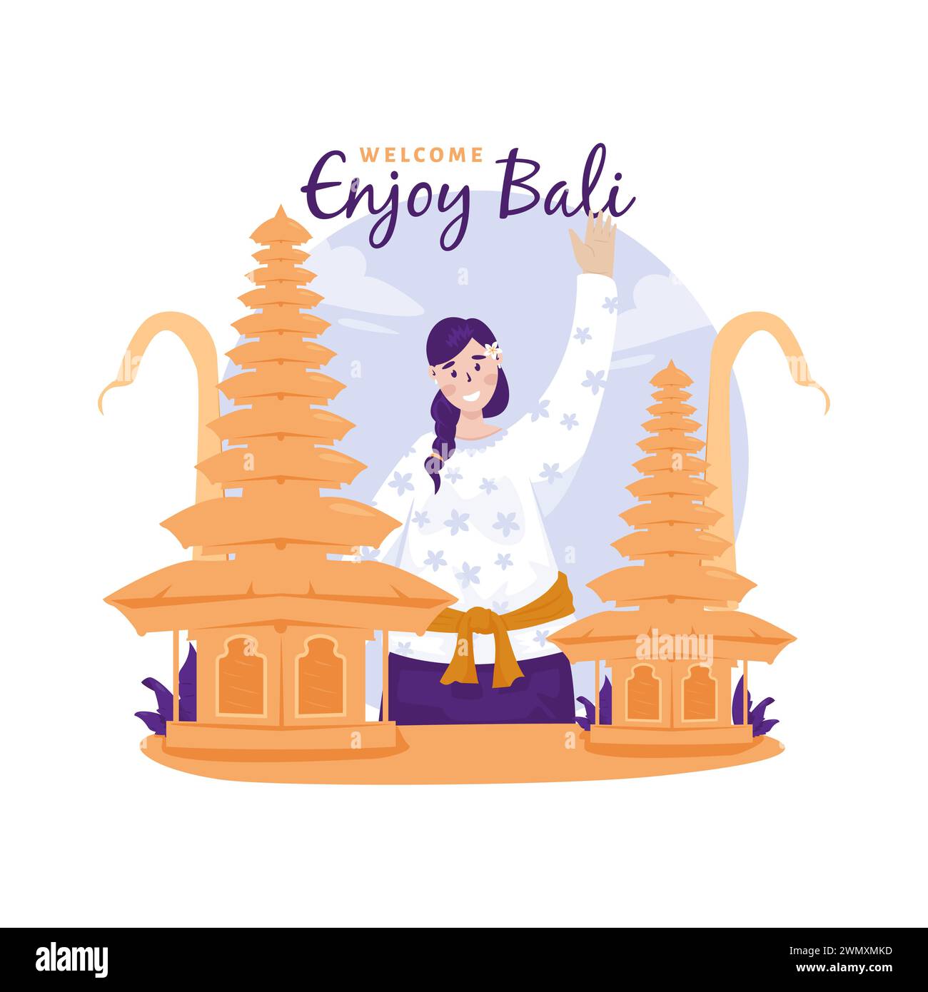 Welcome to bali island design Royalty Free Vector Image