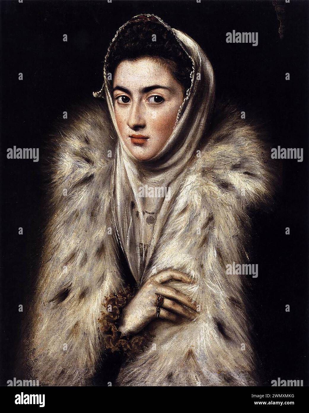 File:El Greco - A Lady in a Fur Wrap  Alonso Sánchez Coello between 1580 and 1588 Stock Photo