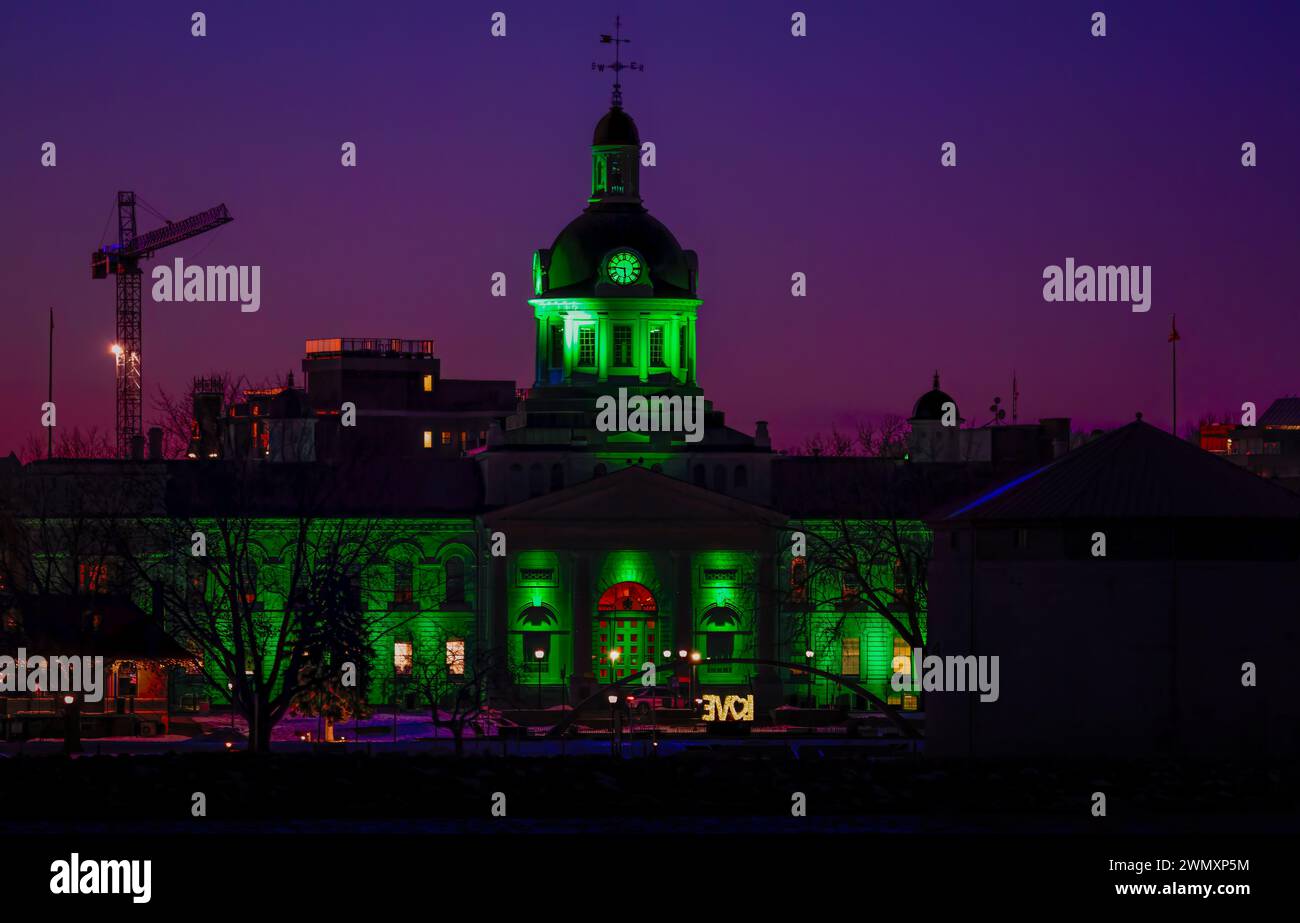 Kingston City Hall at sunset in Kingston, Ontario, Canada Stock Photo