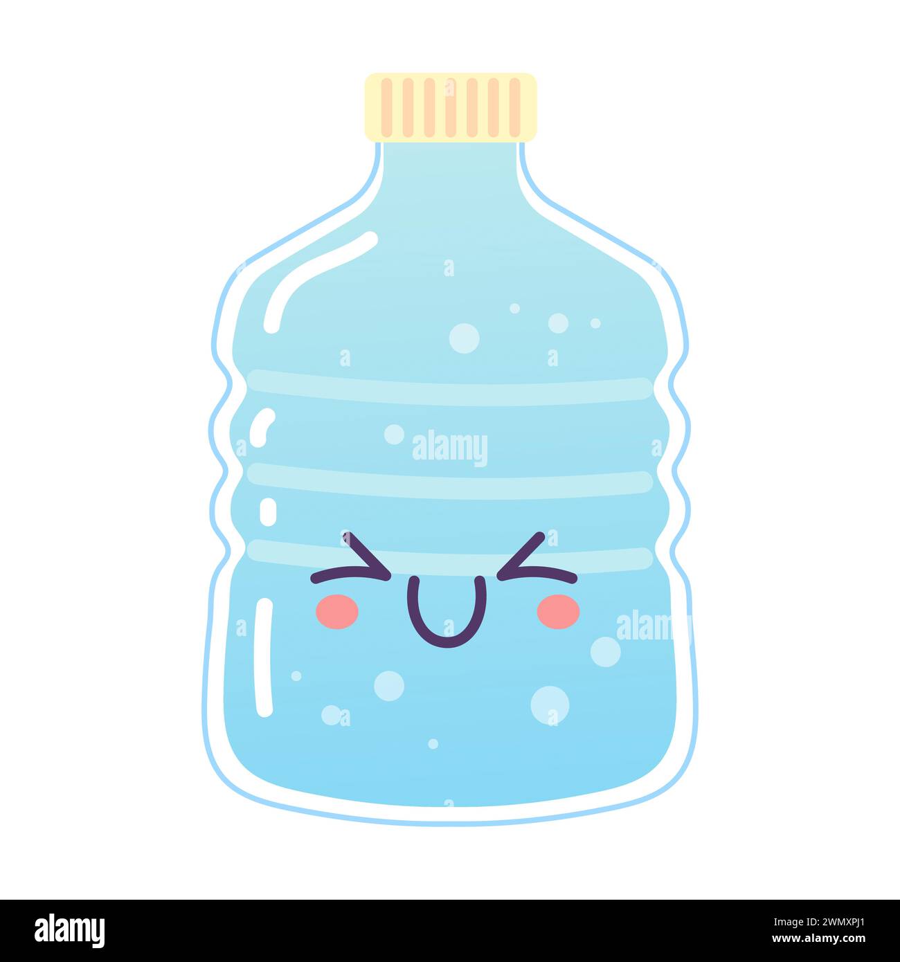 Buckle, water bottle character, h2o, for drinking soda vector Stock Vector