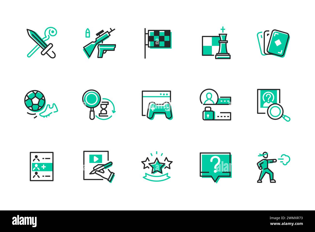 Hobbies and entertainment - set of line design style icons Stock Vector