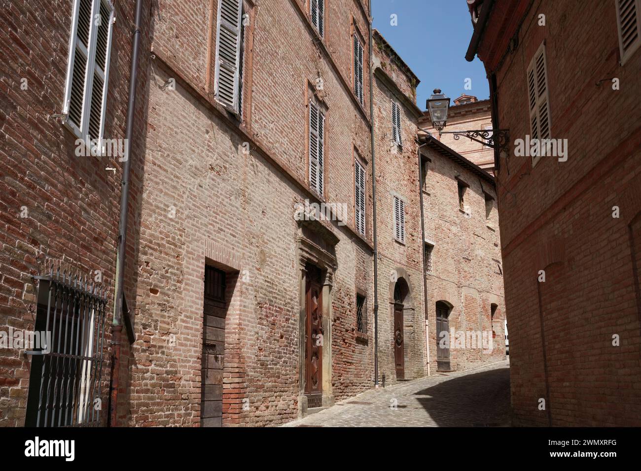 Amandola, historic town in Fermo province, Marche, Italy Stock Photo