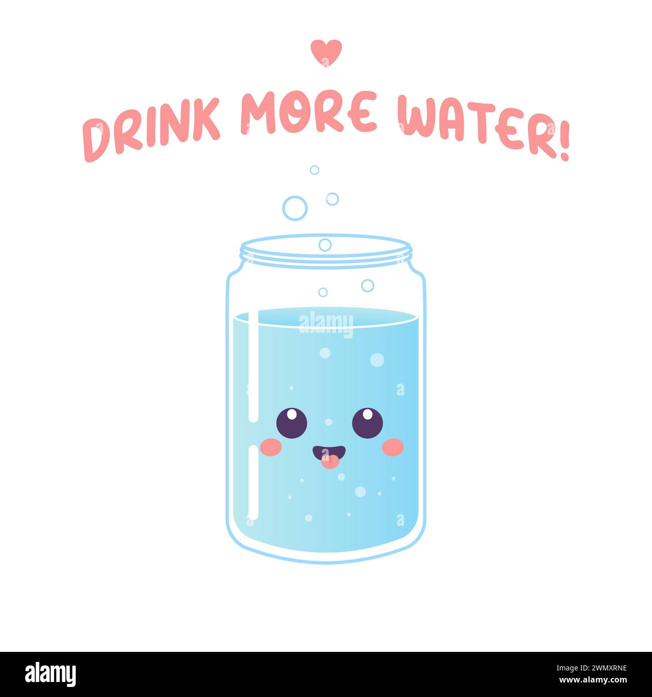 Drink more water jar with water , character vector Stock Vector