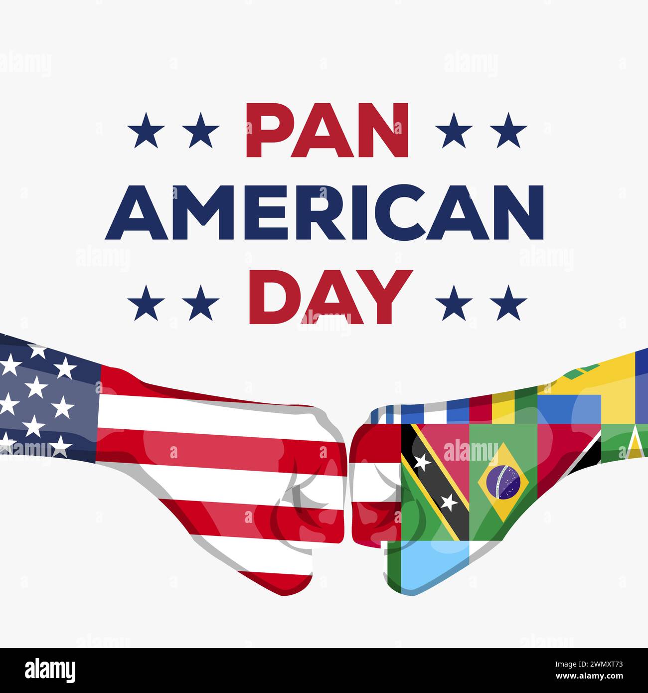 vector design pan american day illustration with hands Stock Vector