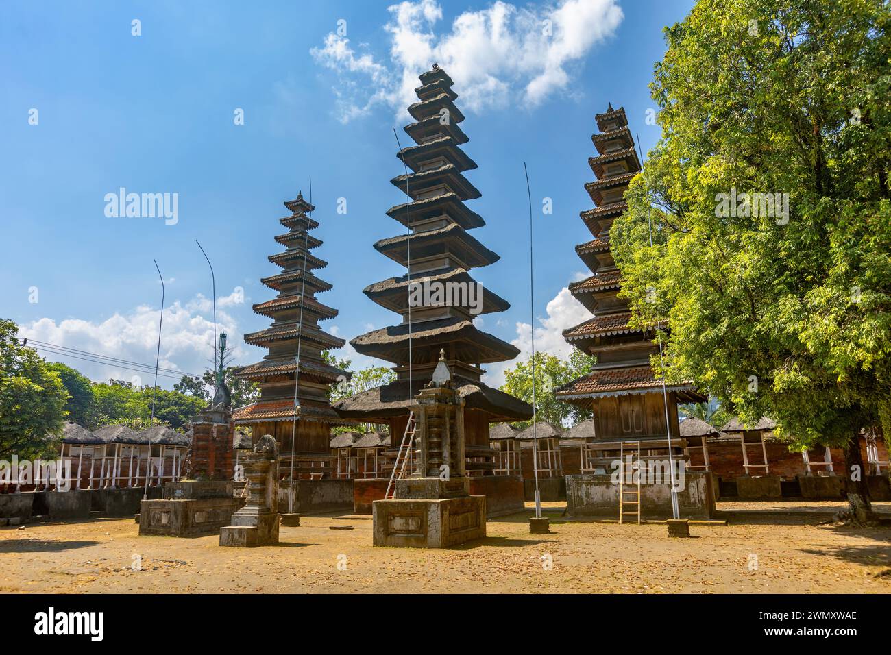 Meru Temple (Pura Meru), The second oldest Hindu temple in Lombok, Indonesia. Stock Photo