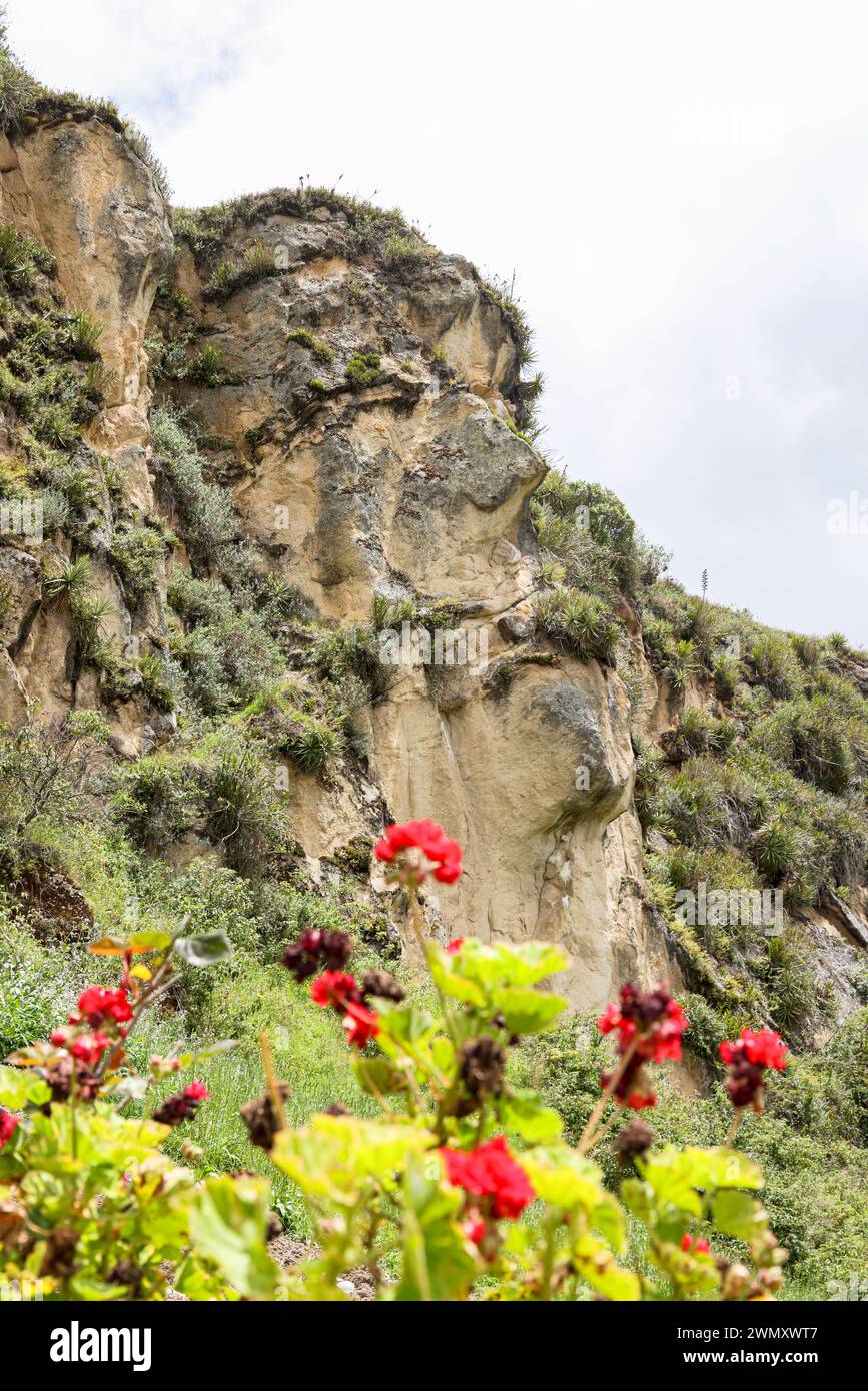 Natural formation of an Inca Face in the rocks near the Ingapirca ...