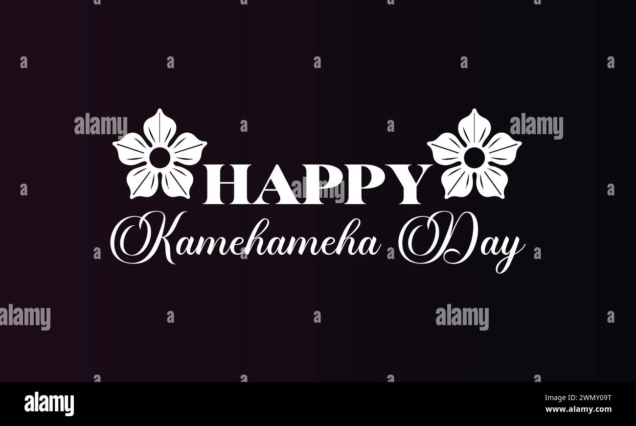 Happy Kamehameha Day Stylish Text illustration Design Stock Vector