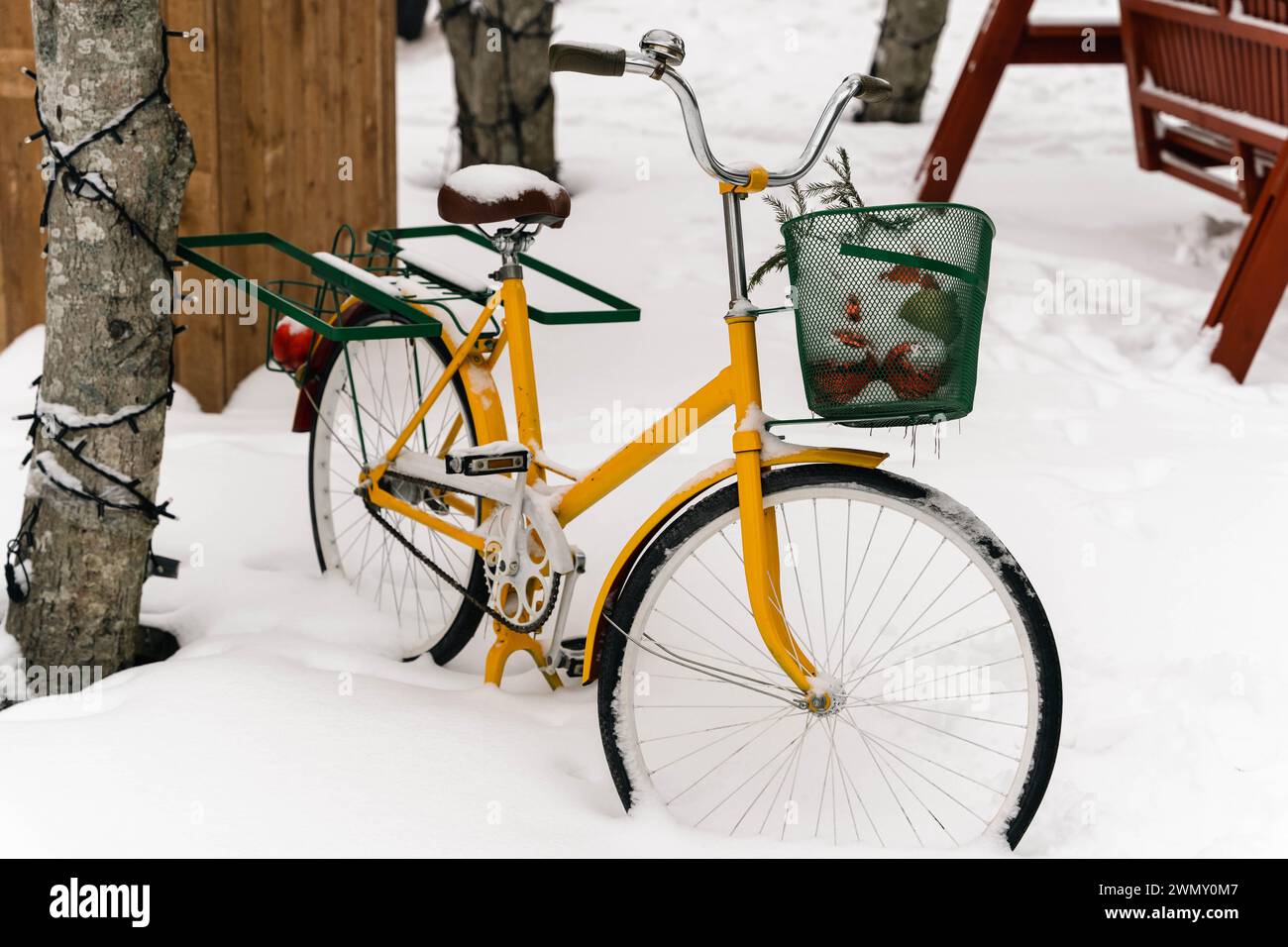 Ladies yellow bike with basket hotsell