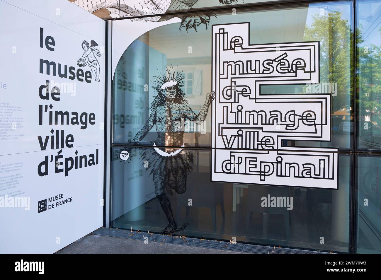France, Vosges, Epinal, Image museum, the entrance of the glass facade Stock Photo