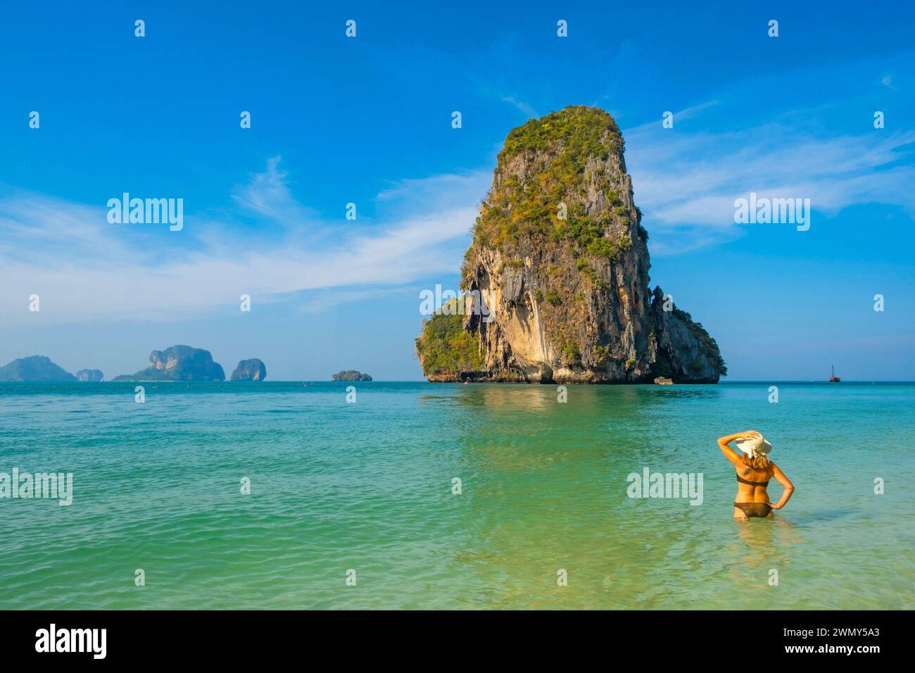 Thailand, Krabi province, West Railay, Hat Phra Nang beach Stock Photo