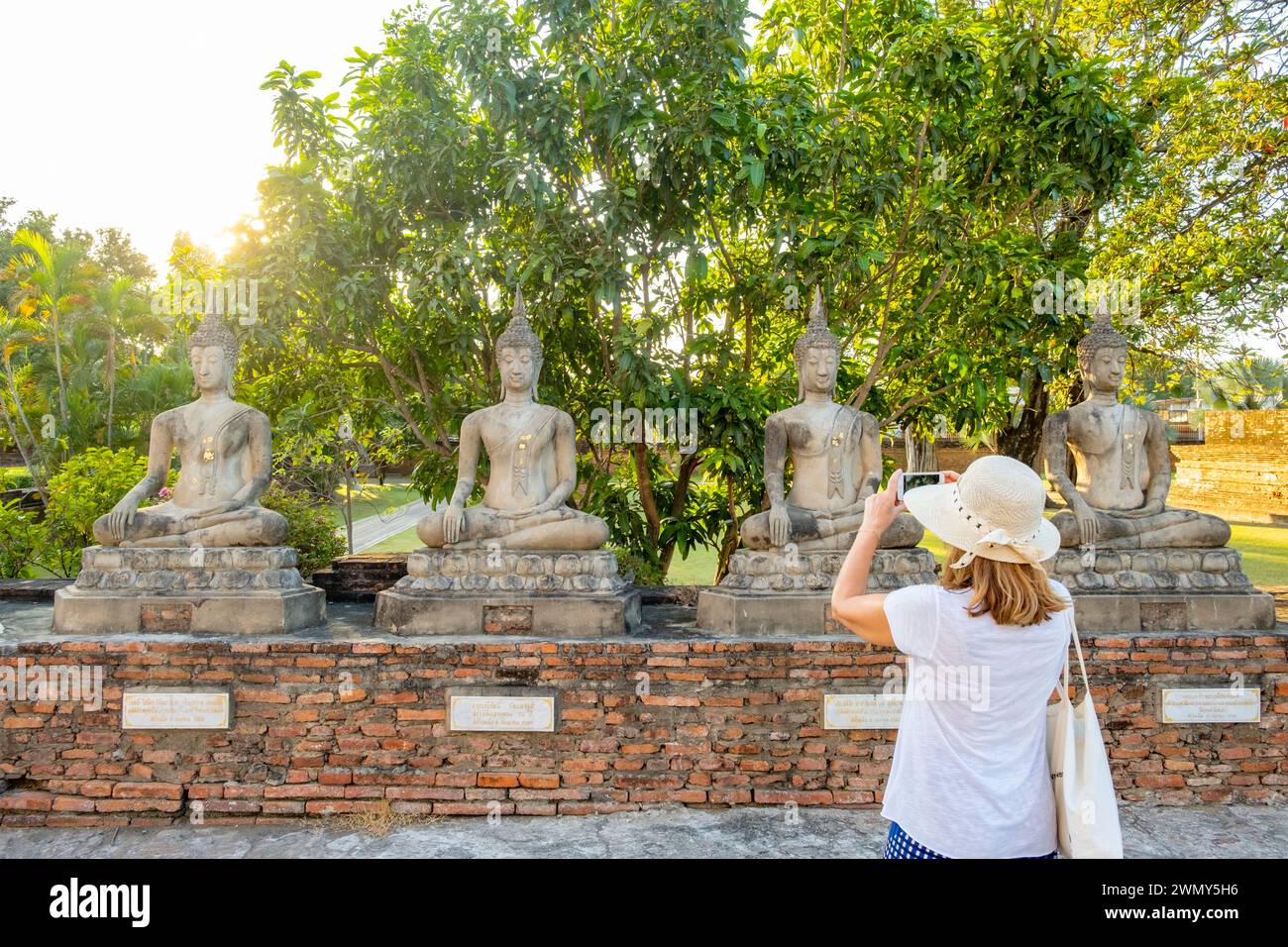 Thailand, Ayutthaya listed as World Heritage by UNESCO, Wat Yai Chai Mongkhon temple Stock Photo