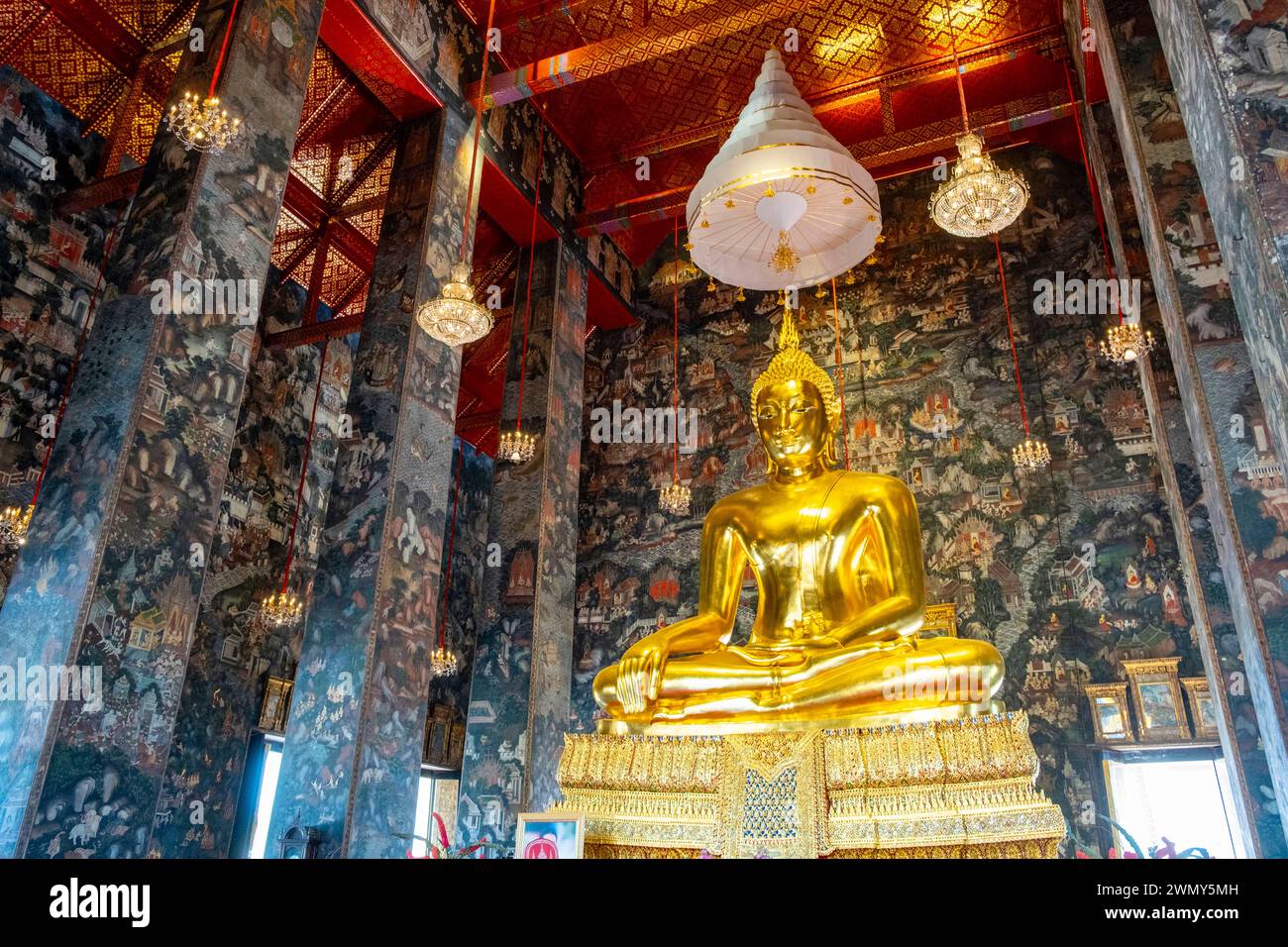 Thailand, Bangkok, Wat Suthat temple Stock Photo