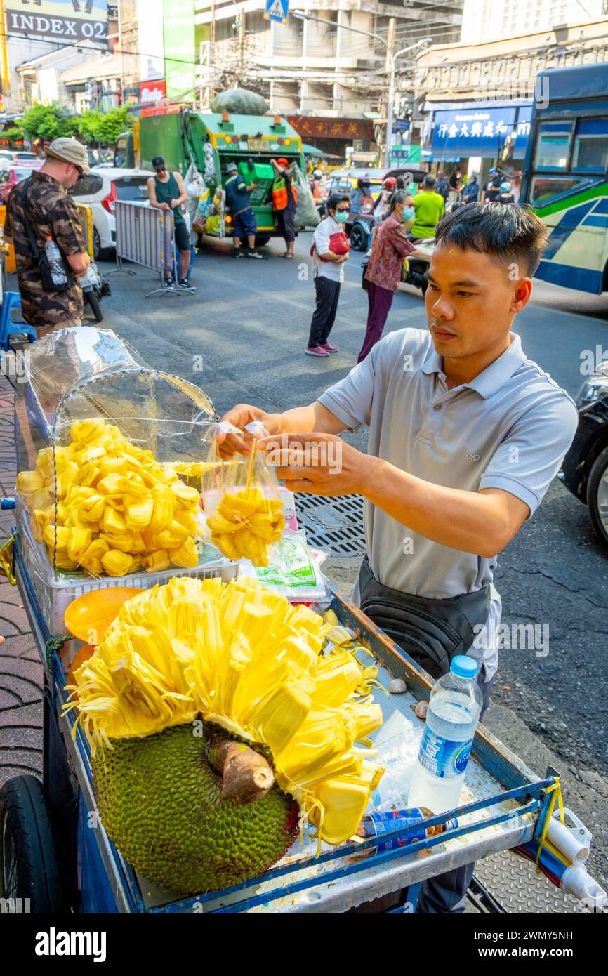 Thailand, Bangkok, Chinatown, Thanon Yaowarat street, Durian Stock Photo
