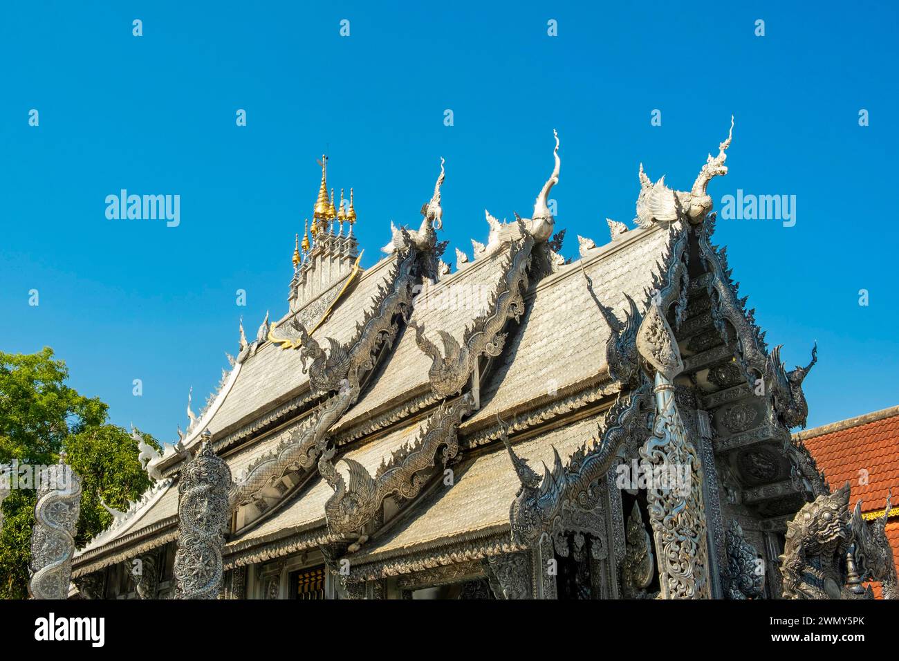 Thailand, Chiang Mai, silver temple or Wat Si Suphan Stock Photo