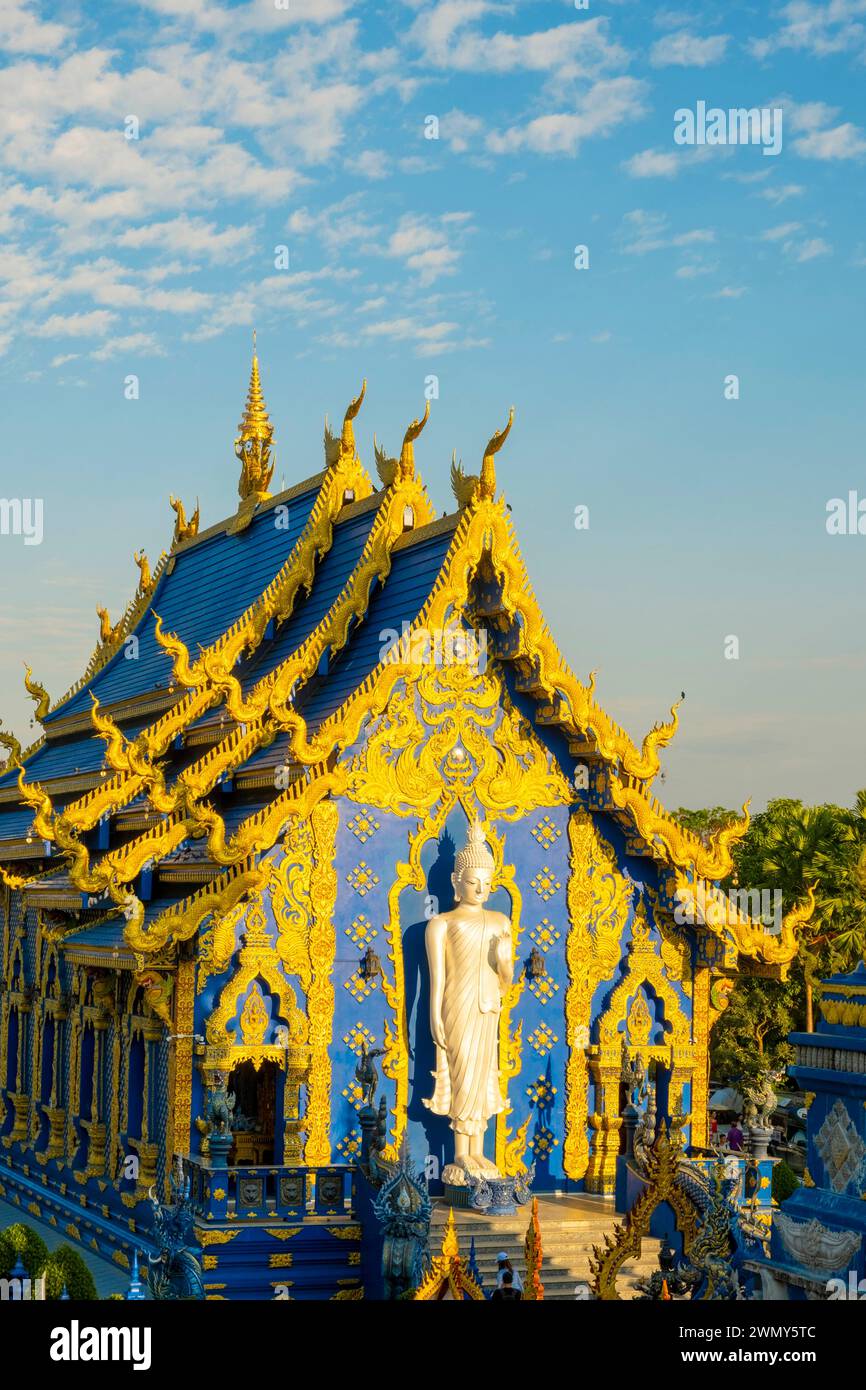 Thailand, Chiang Rai, Wat Rong Suea Ten temple or Blue temple Stock Photo