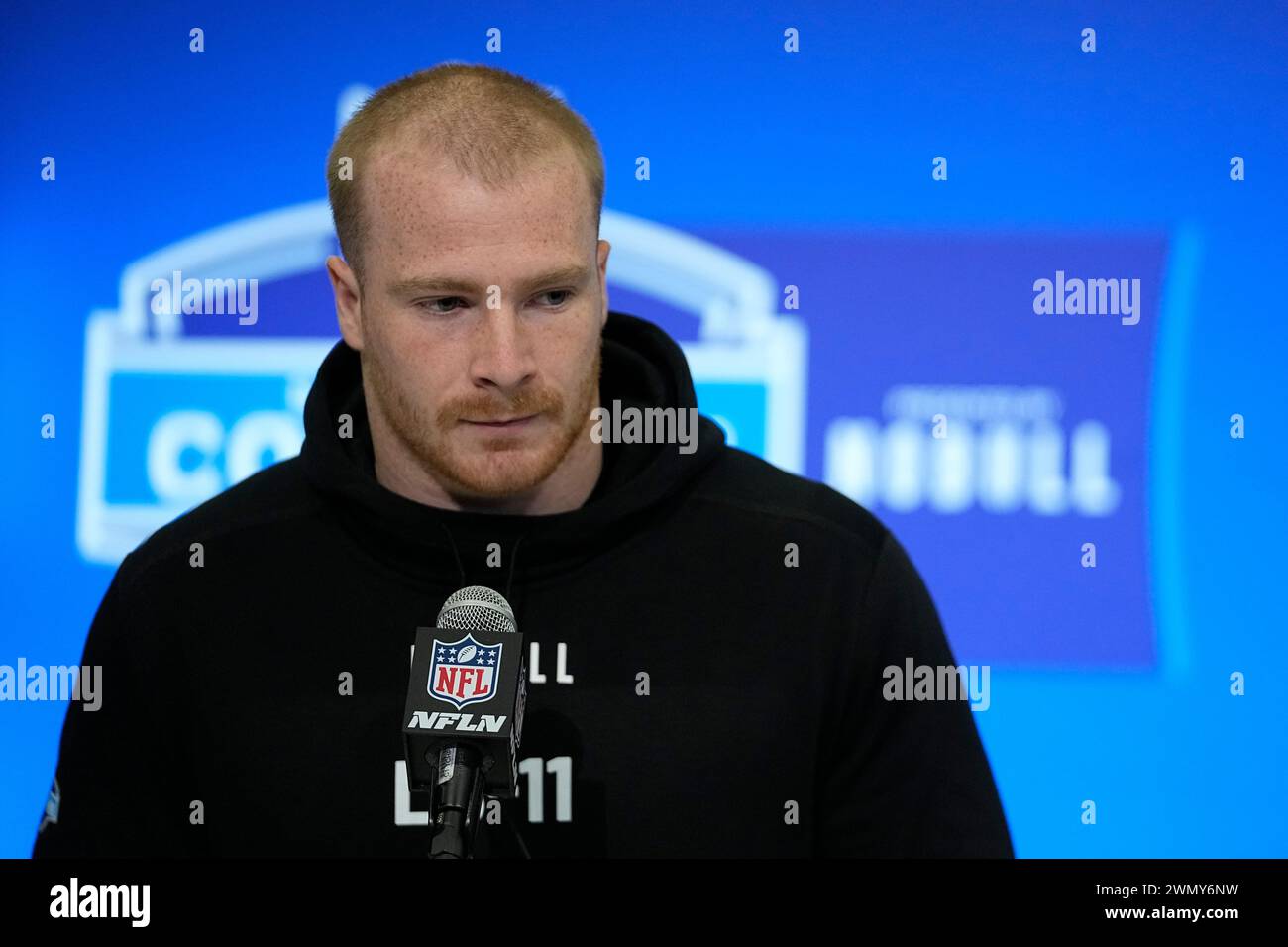 Ohio State linebacker Tommy Eichenberg speaks during a news conference ...