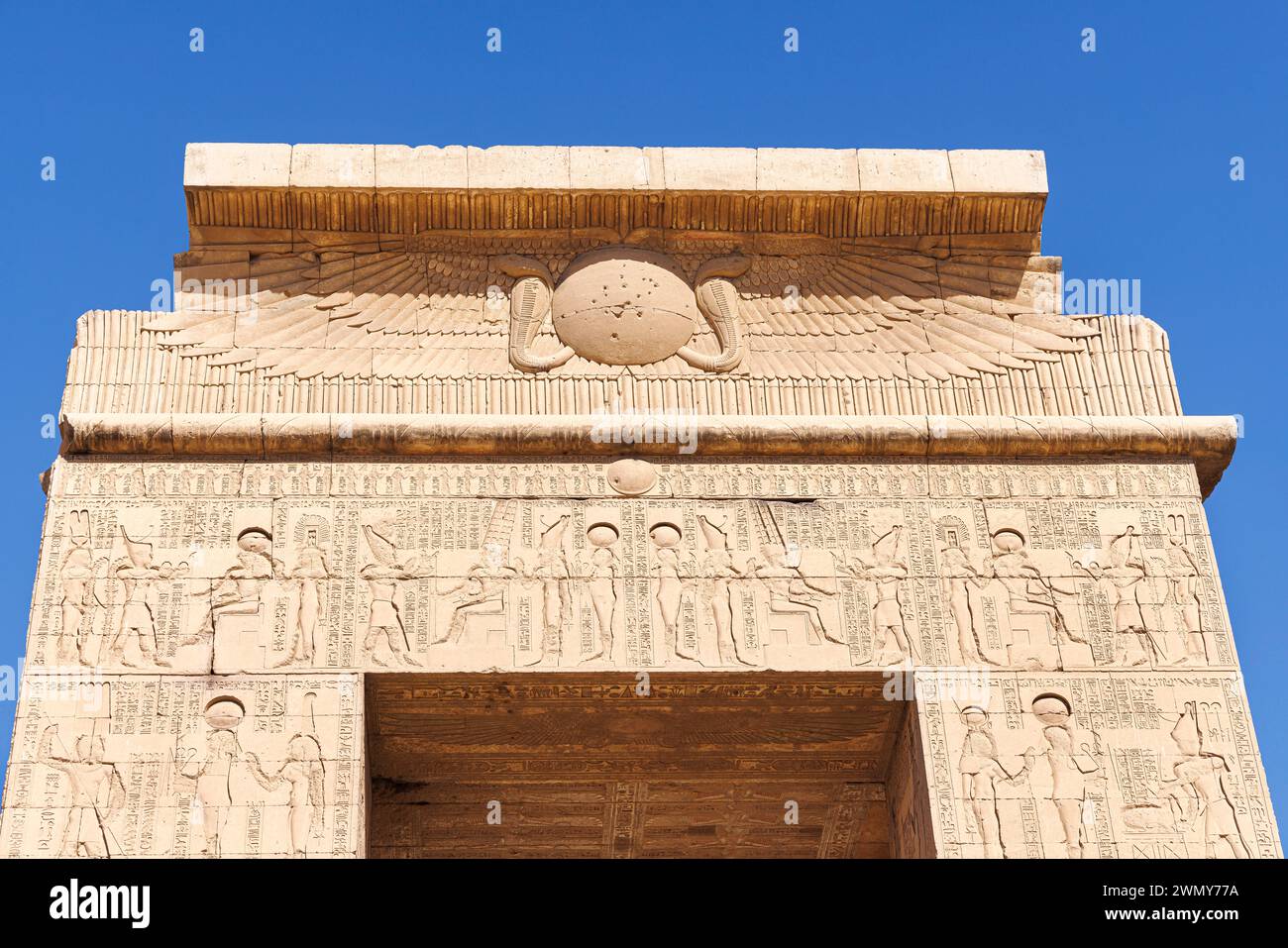 Egypt, Luxor, Ancient Thebes with its Necropolis listed as World Heritage by UNESCO, Karnak Temple, Ptolemy III door Stock Photo