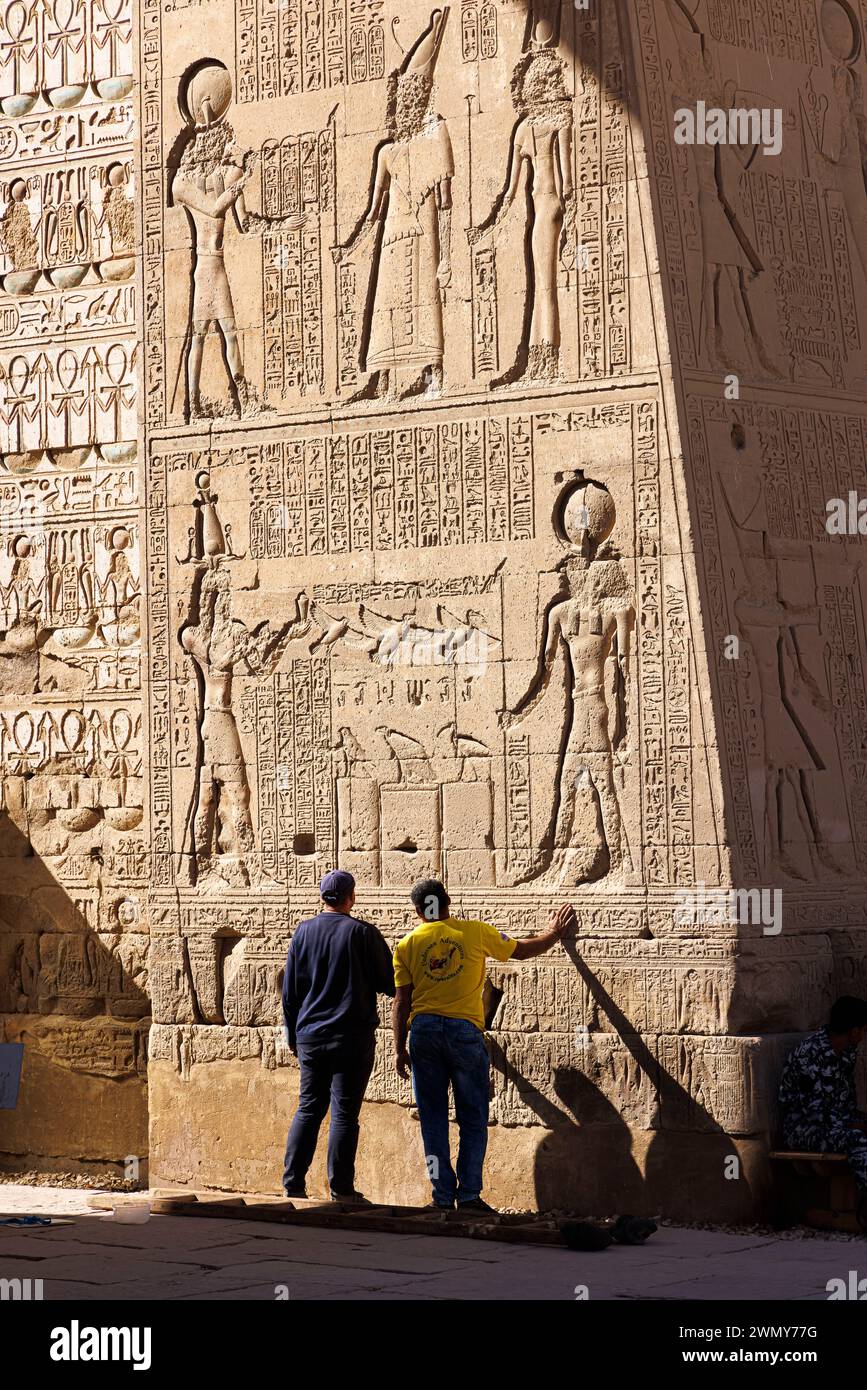 Egypt, Luxor, Ancient Thebes with its Necropolis listed as World Heritage by UNESCO, Karnak Temple, Ptolemy III door Stock Photo