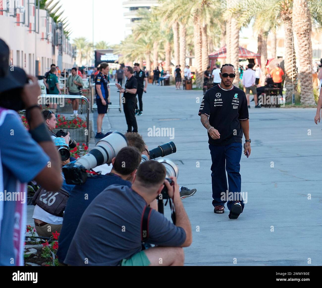 Lewis hamilton bahrain 28 february 2024 hires stock photography and