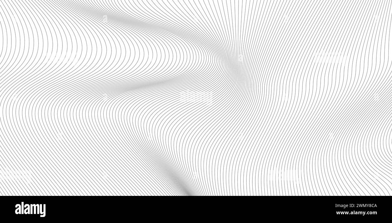 vector Illustration of the wavy pattern of black lines on white ...