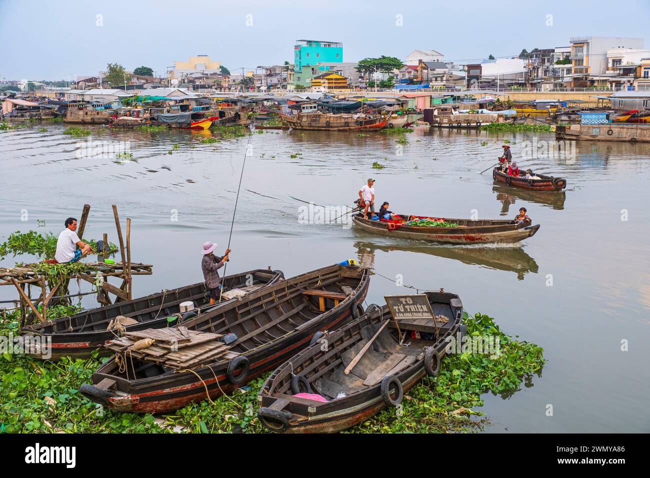 Vietnam, Mekong Delta, Cai Rang district, Can Tho river Stock Photo