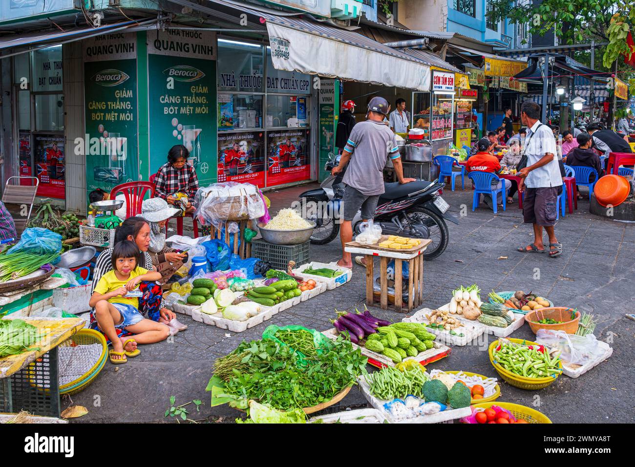 Vietnam, Mekong Delta, Kien Giang province, Rach Gia, the market Stock Photo