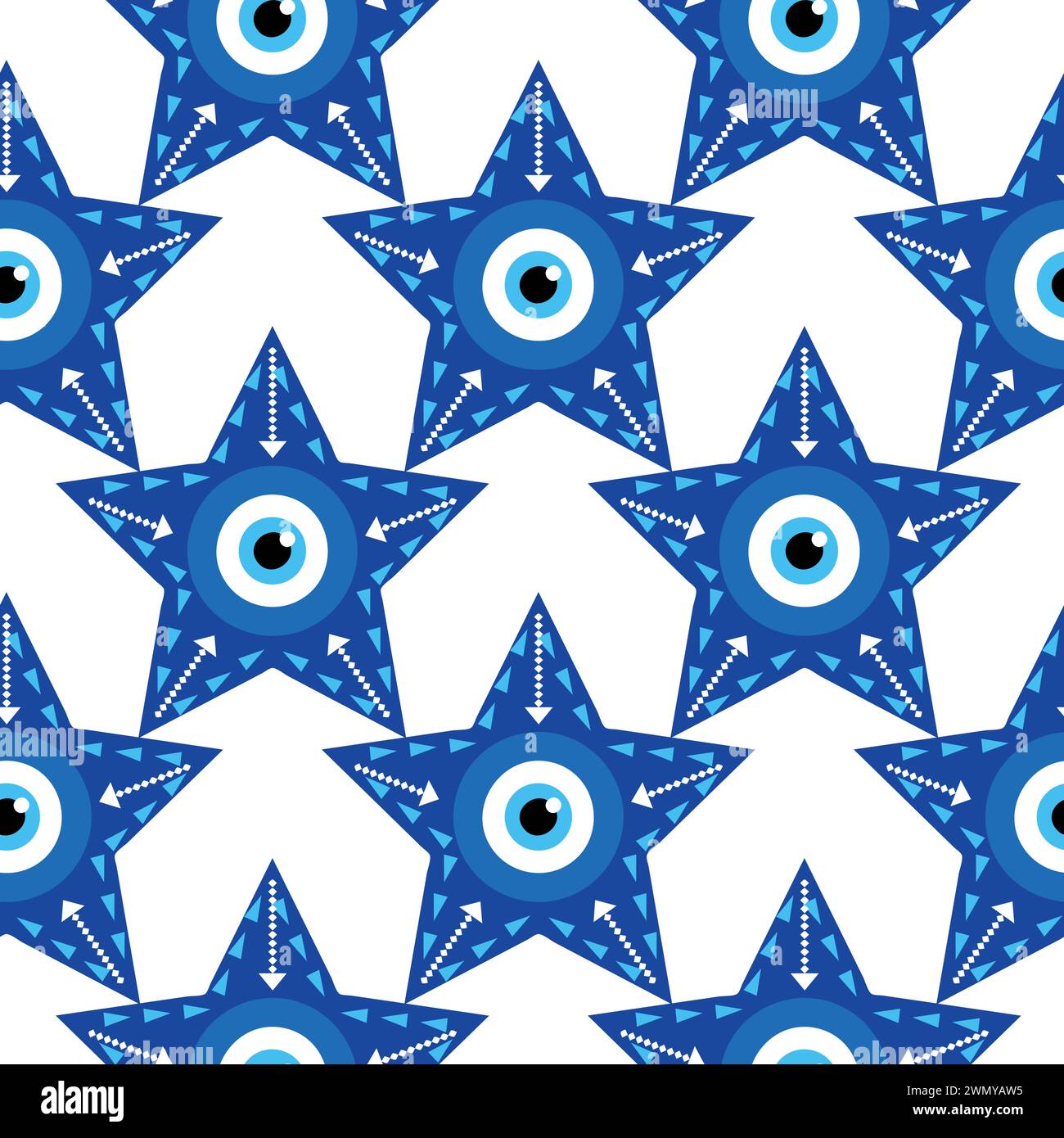 Evil eye magic seamless pattern. Symbol of protection, Turkish souvenir ...