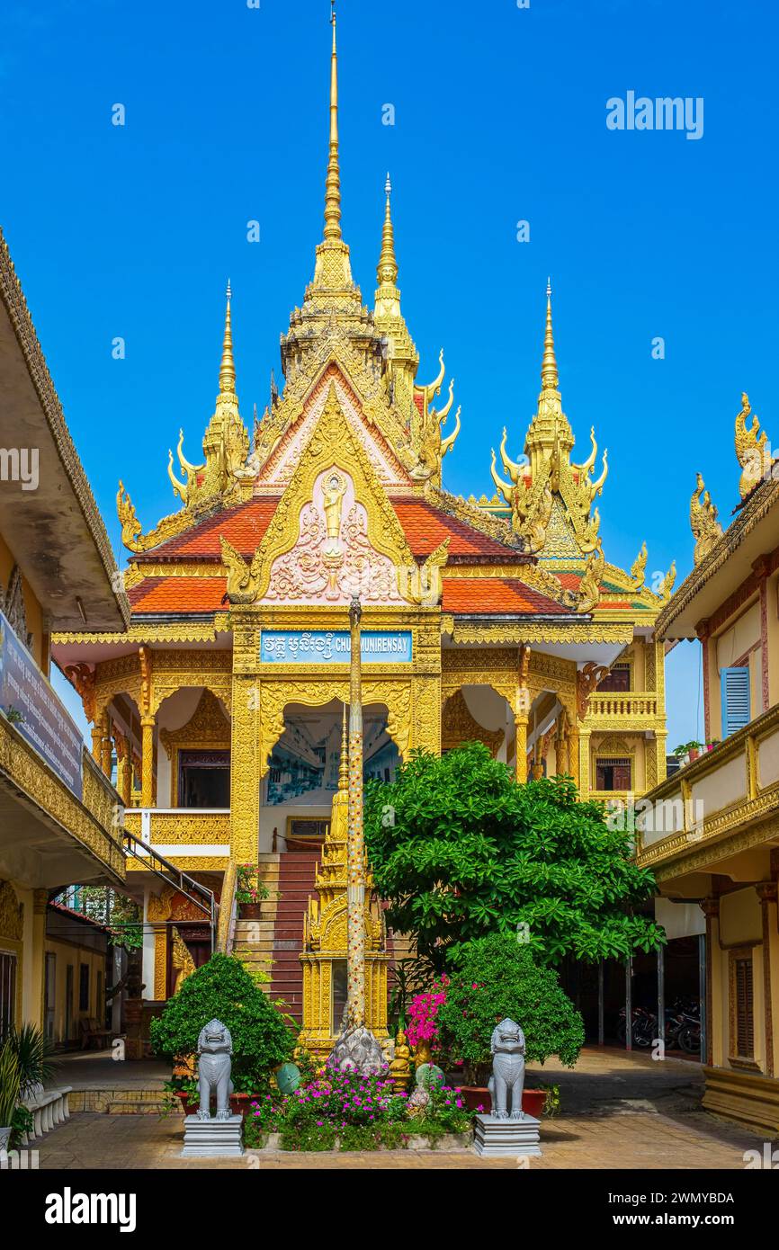 Vietnam, Mekong Delta, Can Tho, Munir Ansay Khmer Buddhist pagoda Stock Photo