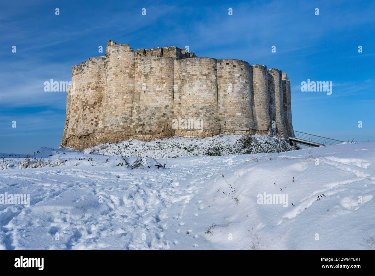 France, Eure, Les Andelys, Chateau Gaillard, 12th century fortress built by Richard Coeur de Lion, Seine valley Stock Photo