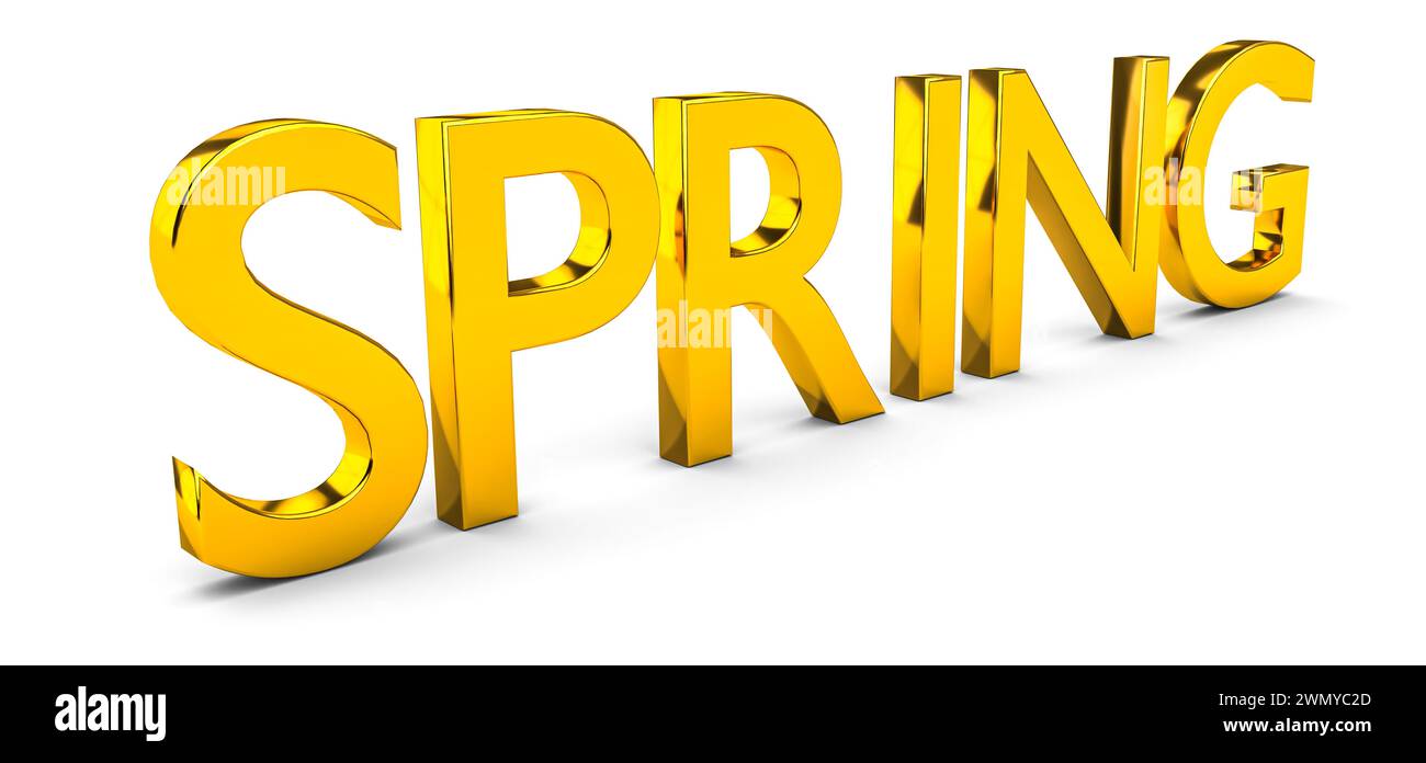Isolated illustration of the word 'SPRING' for a seasonal design, banner, or decoration Stock Photo