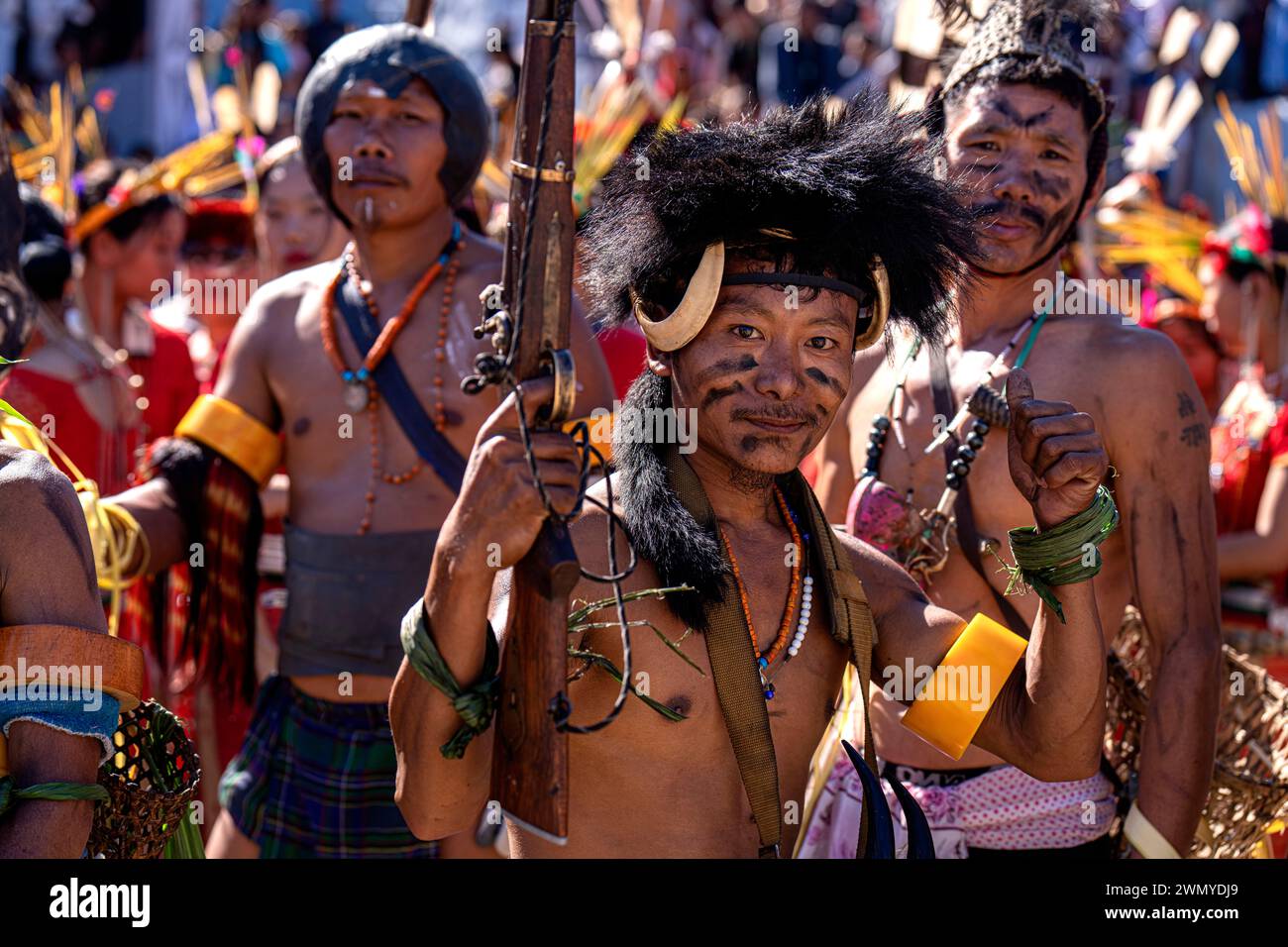 India, Arunachal Pradesh, Khonsa, Chalo Loku festival within the Nocte tribes Stock Photo