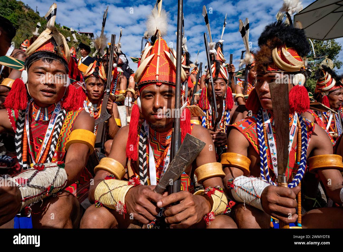 India, Nagaland, Kohima, annual meeting of all the Naga tribes during the Hornbill Festival Stock Photo