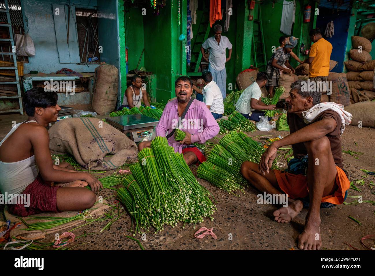 India, Bengal, Calcutta, the wholesale fruit and vegetable market Stock Photo