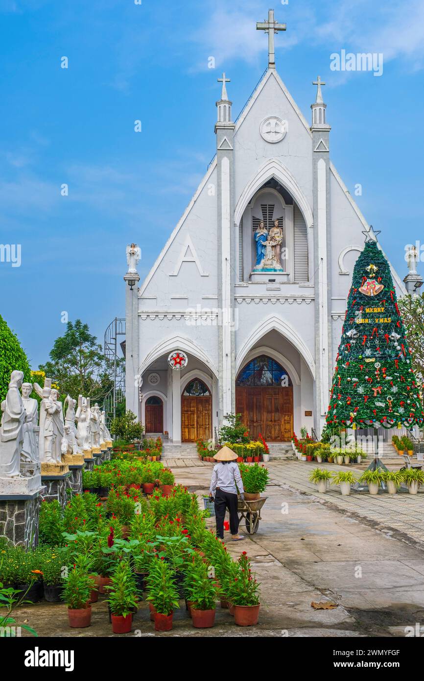 Vietnam, Mekong Delta, Tien Giang province, Tan Phong island, Thanh Gia catholic church Stock Photo