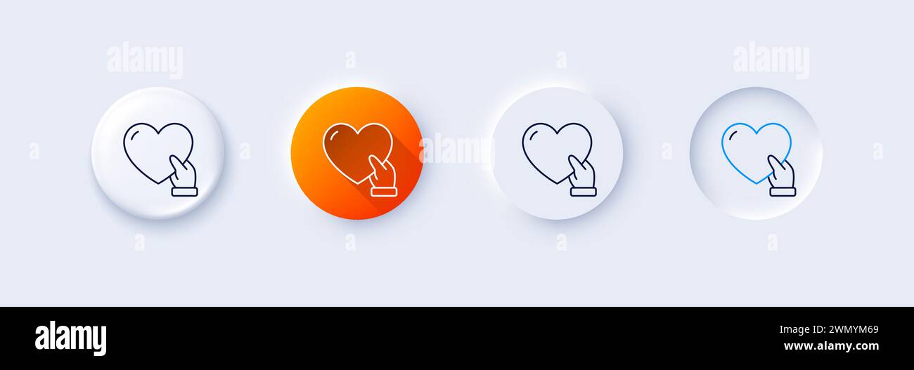 Volunteer care line icon. Helping hand sign. Line icons. Vector Stock ...