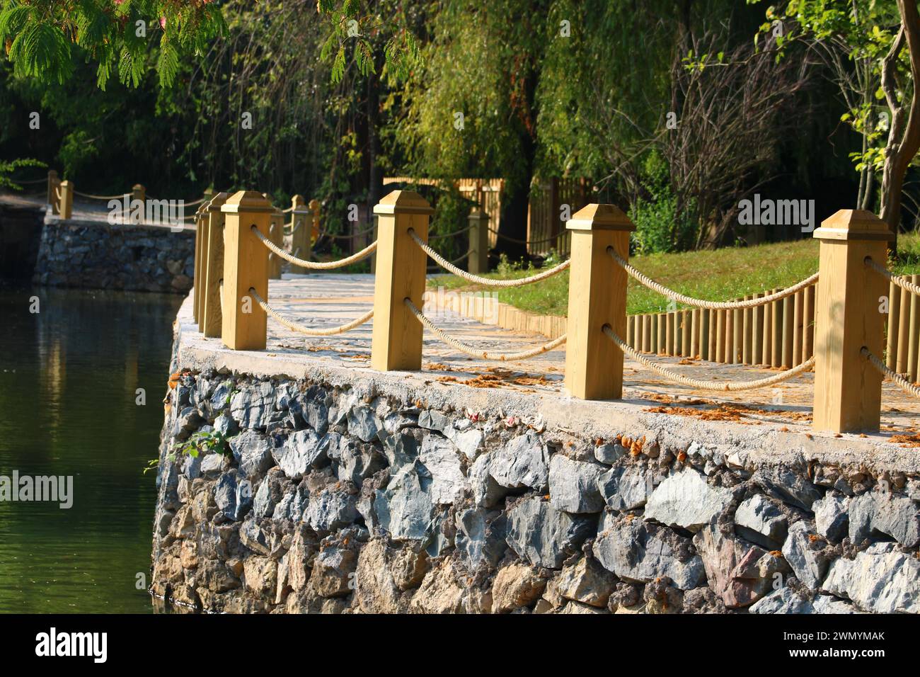 Playground bridge made wooden beams hi-res stock photography and images ...
