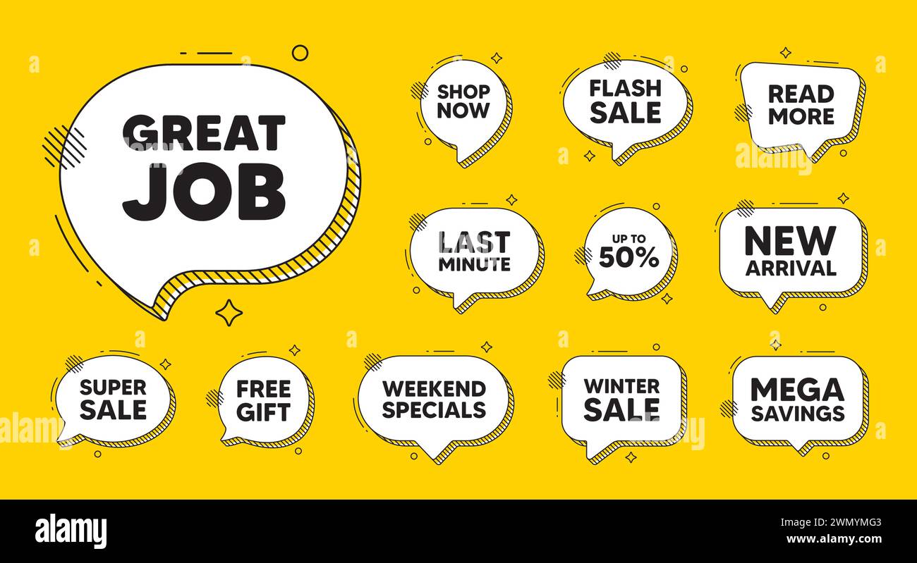 Great job symbol. Recruitment agency sign. Offer speech bubble icons