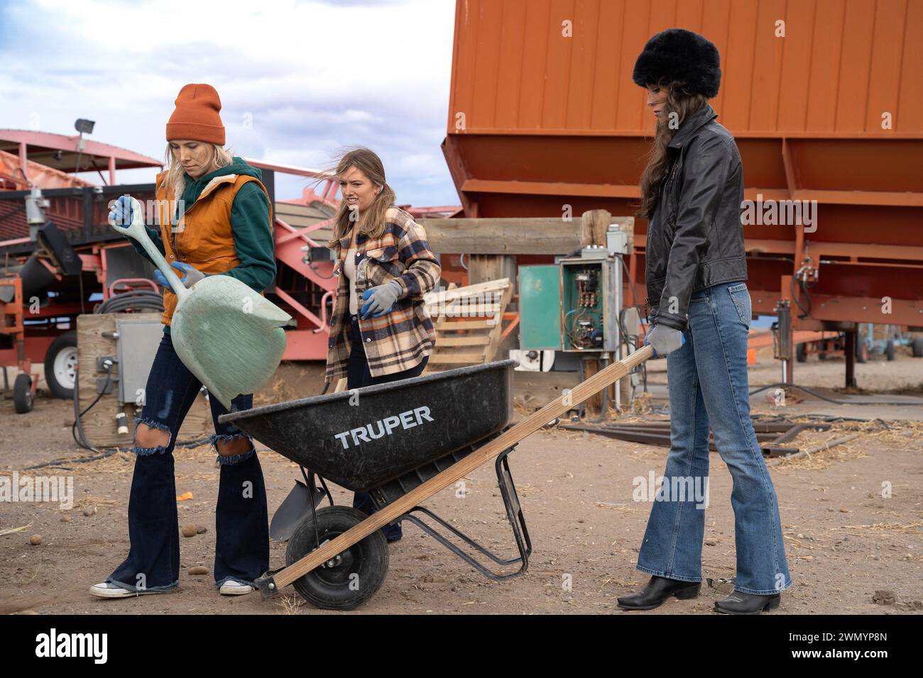 FARMER WANTS A WIFE, from left Daters Reba Wood, Grace Girard, Joy