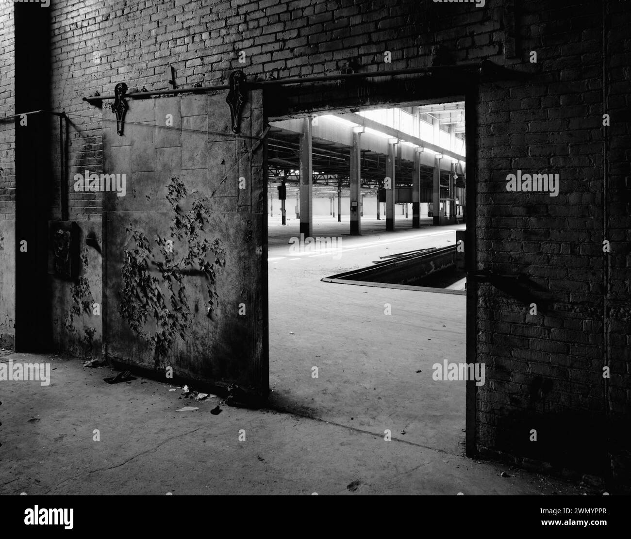Industrial area vintage building Warehouse FIRE DOOR ENTRANCE TO