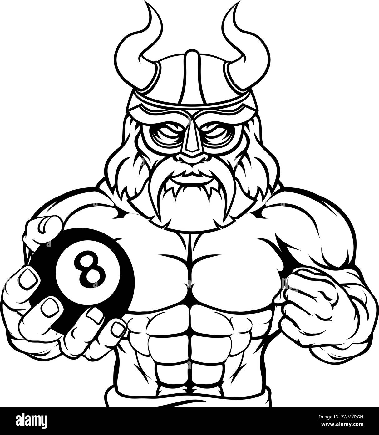 Viking Pool 8 Ball Billiards Mascot Cartoon Stock Vector Image Art viking-pool-8-ball-billiards-mascot-cartoon-stock-vector-image-art
