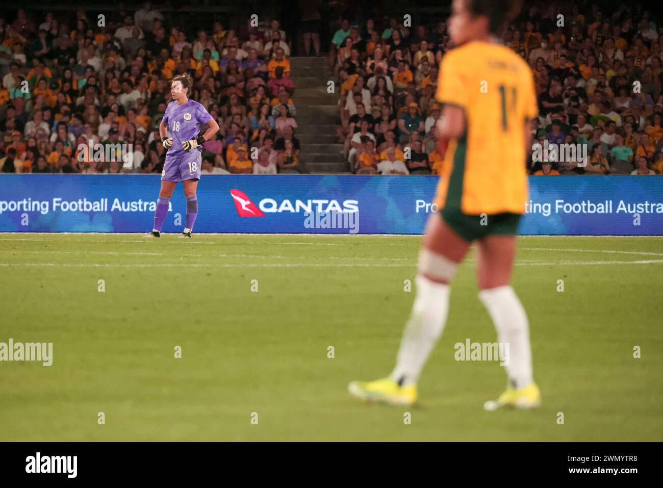 Melbourne, Australia. 29th Feb, 2024. Mackenzie Arnold of Australia seen during the AFC Women's Paris 2024 Olympic Qualifier Round 3 match between Australia and Uzbekistan at Marvel Stadium. Australia won the match 10-0. (Photo by George Hitchens/SOPA Images/Sipa USA) Credit: Sipa USA/Alamy Live News Stock Photo