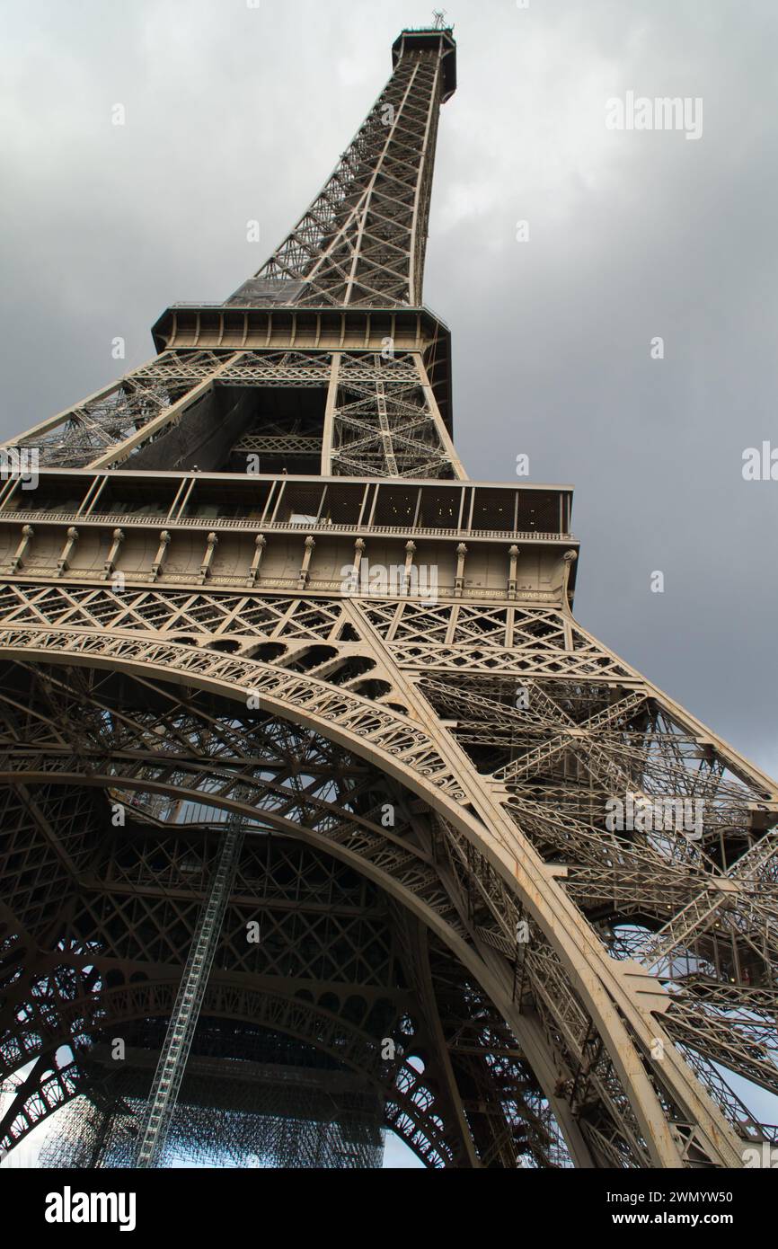 Eiffel Tower in Paris, France Worlds most famous landmark Stock Photo