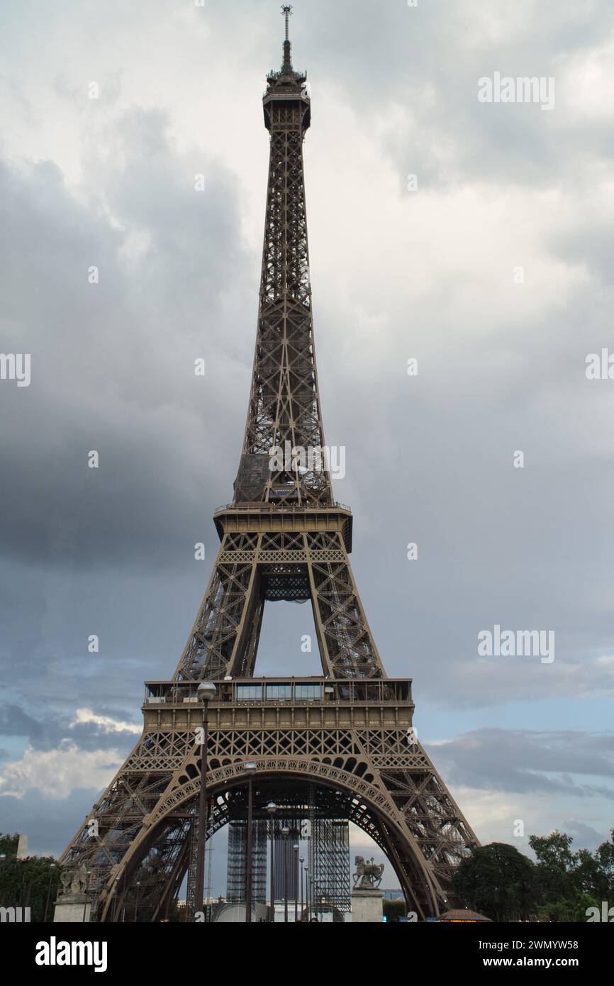 Eiffel Tower in Paris, France Worlds most famous landmark Stock Photo