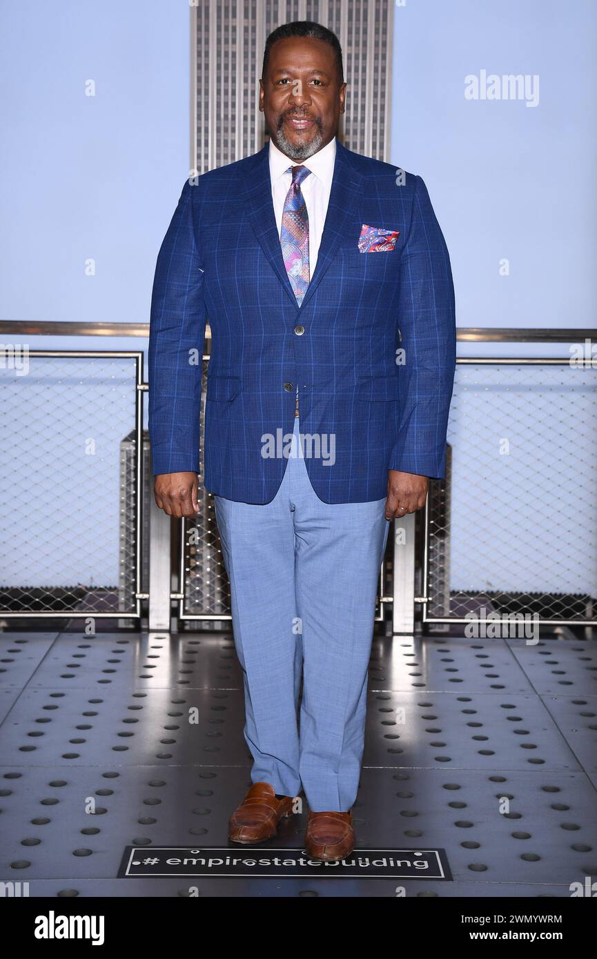 New York, USA. 28th Feb, 2024. Wendell Pierce, cast member of CBS's series 'Elsbeth' visits the Empire State Building, New York, NY, February 28, 2024. (Photo by Anthony Behar/Sipa USA) Credit: Sipa USA/Alamy Live News Stock Photo