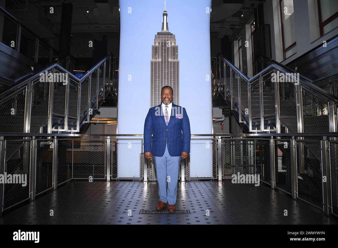 New York, USA. 28th Feb, 2024. Wendell Pierce, cast member of CBS's series 'Elsbeth' visits the Empire State Building, New York, NY, February 28, 2024. (Photo by Anthony Behar/Sipa USA) Credit: Sipa USA/Alamy Live News Stock Photo