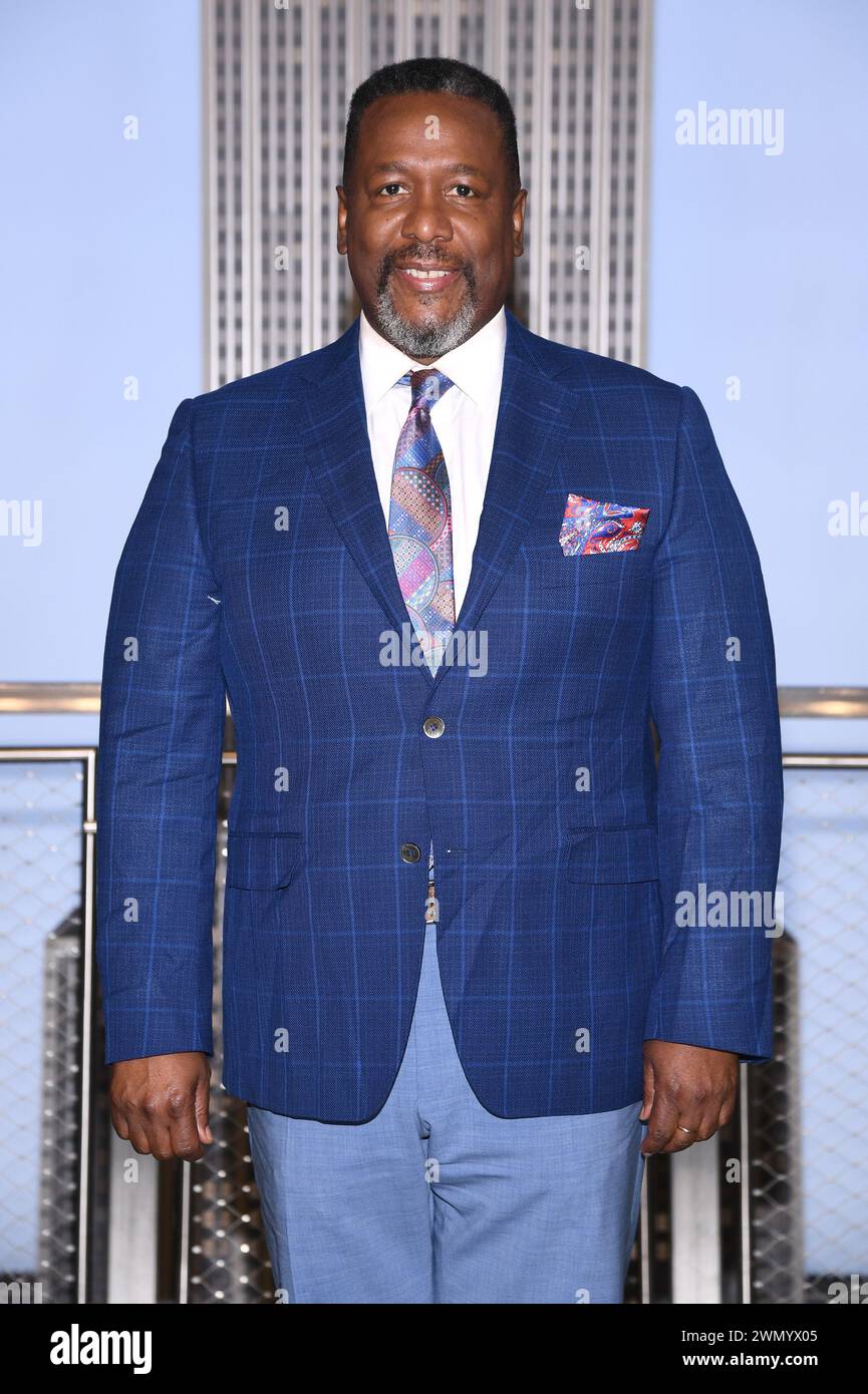 New York, USA. 28th Feb, 2024. Wendell Pierce, cast member of CBS's series 'Elsbeth' visits the Empire State Building, New York, NY, February 28, 2024. (Photo by Anthony Behar/Sipa USA) Credit: Sipa USA/Alamy Live News Stock Photo